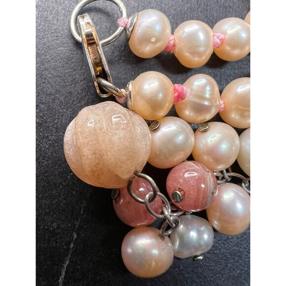NEW freshwater pearl multi stone necklace with sterling silver clasp - Picture 12 of 15